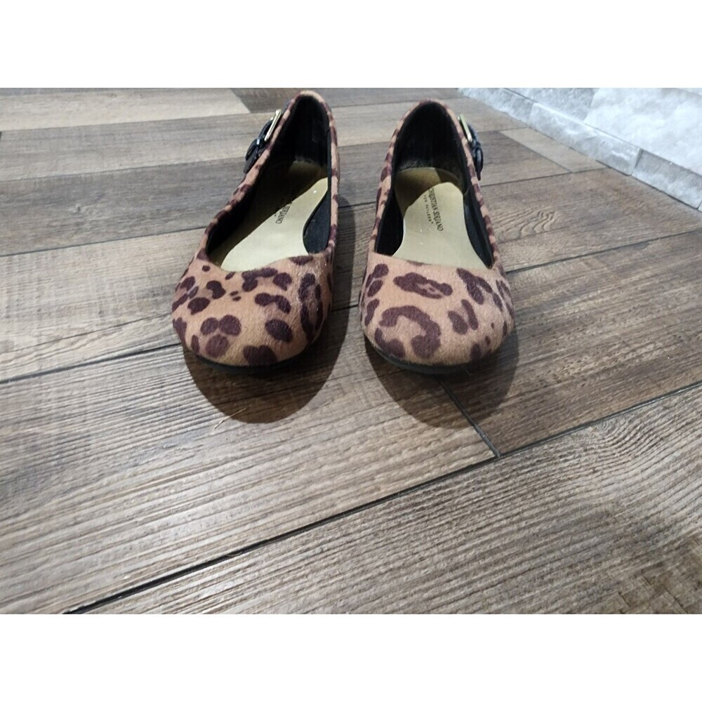 Christian Siriano Cheetah Leopard Print Suede Flats W Gold Buckle Detail SZ 8 - Picture 4 of 8